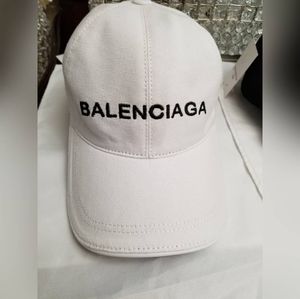 White Balenciaga baseball cap